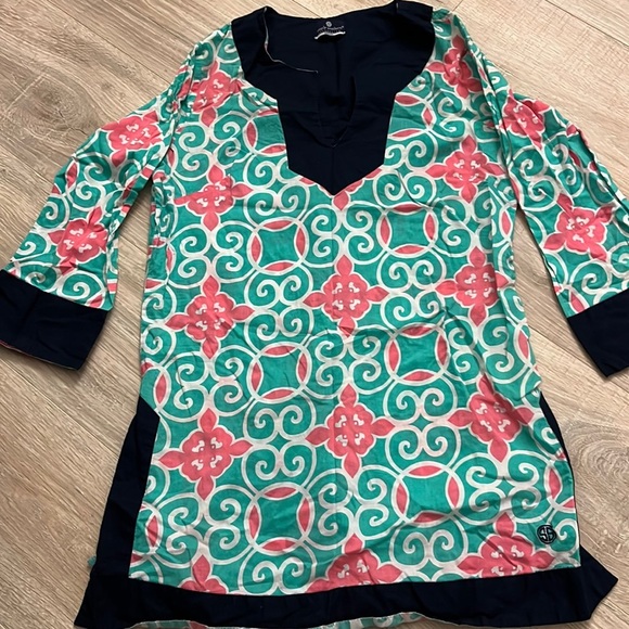 Simply Southern Pink and Green Tunic - Picture 1 of 6